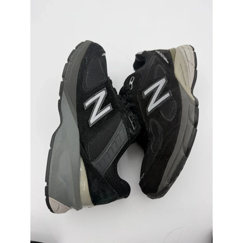 New Balance 990v4 Made in USA Black Suede Mesh Sneakers W990BK4 Womens 7